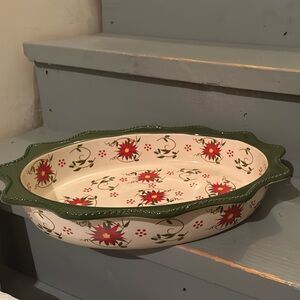 Temp-Tations Green and Red Floral Bakeware